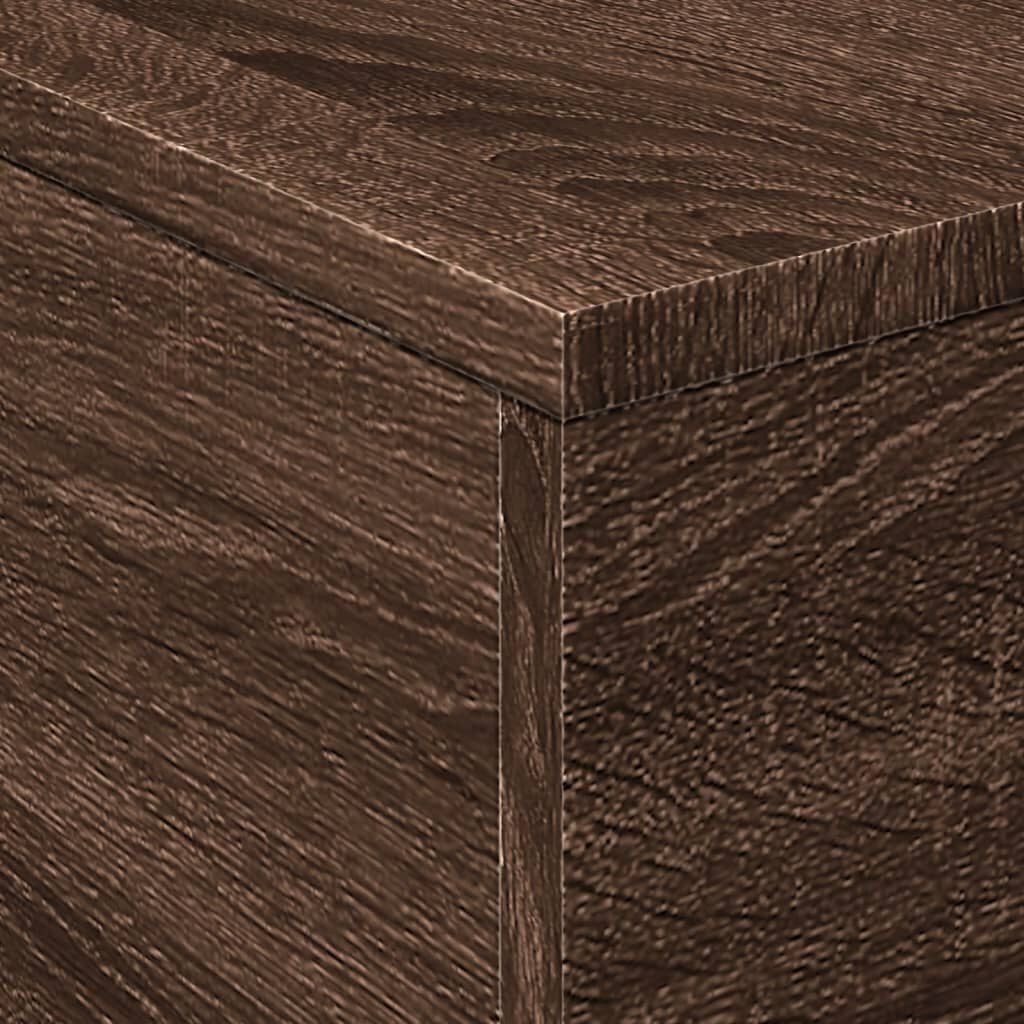 vidaXL Coffee Table with LED Lights Brown Oak 50x50x40 cm