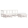 vidaXL 6 Piece Garden Lounge Set with Cushions White Solid Wood