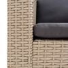 vidaXL 2-Seater Garden Sofa with Cushions Poly Rattan Beige