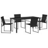 vidaXL Garden Dining Set 5 pcs Black Powder-Coated Steel