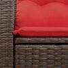 vidaXL Garden Sofa with Cushions 2-Seater Brown Poly Rattan