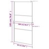 vidaXL Walk-in Shower Wall with Shelf Black 100x195 cm ESG Glass&Aluminium