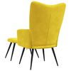 vidaXL Relaxing Chair with a Stool Mustard Yellow Velvet
