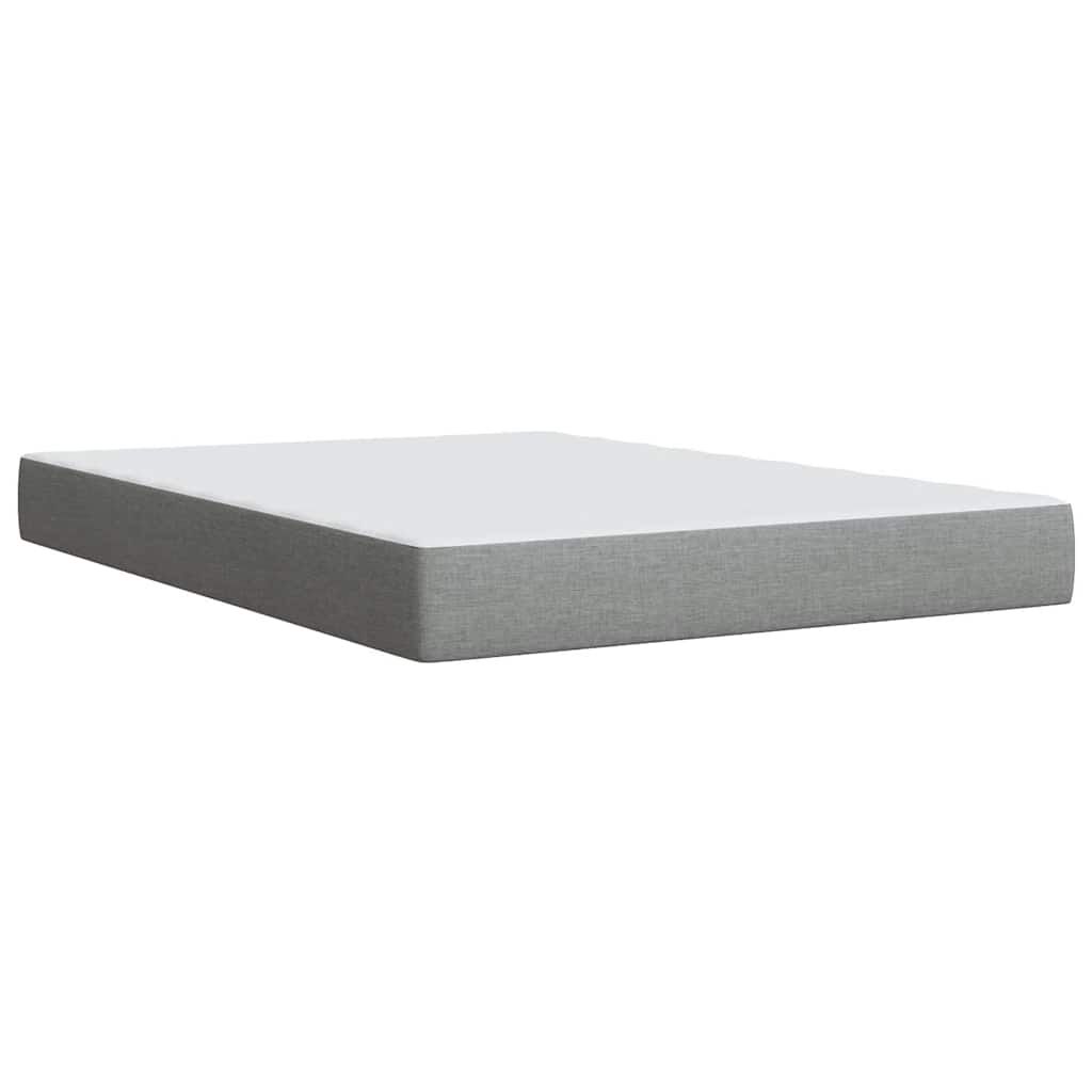vidaXL Box Spring Bed with Mattress Light Grey Queen Fabric