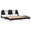 vidaXL Bed Frame "Viana" with LED without Mattress Black and White 193x203 cm