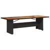 vidaXL Garden Table with Acacia Wood Top Black 240x90x75 cm Poly Rattan