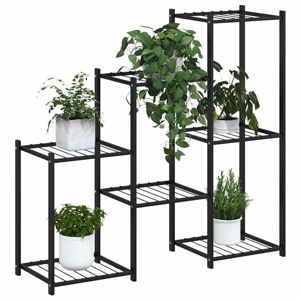 vidaXL Flower Stand 83x25x80 cm Black Iron