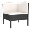 vidaXL 11 Piece Garden Lounge Set with Cushions Poly Rattan Black