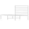 vidaXL Metal Bed Frame without Mattress with Headboard White 100x190cm