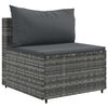 vidaXL 6 Piece Garden Lounge Set with Cushions Grey Poly Rattan