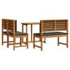 vidaXL Garden Bistro Set 3 pcs Brown Solid Acacia Wood
