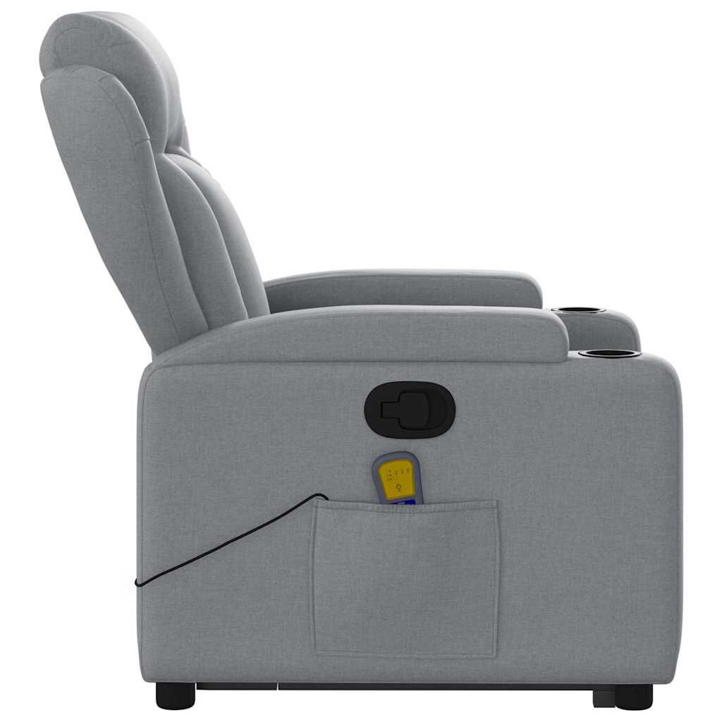 vidaXL Stand up Massage Recliner Chair Light Grey Fabric