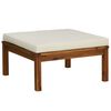 vidaXL 9 Piece Garden Lounge Set with Cream Cushion Solid Acacia Wood