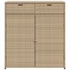 vidaXL Garden Storage Cabinet Beige 105x55x113 cm Poly Rattan