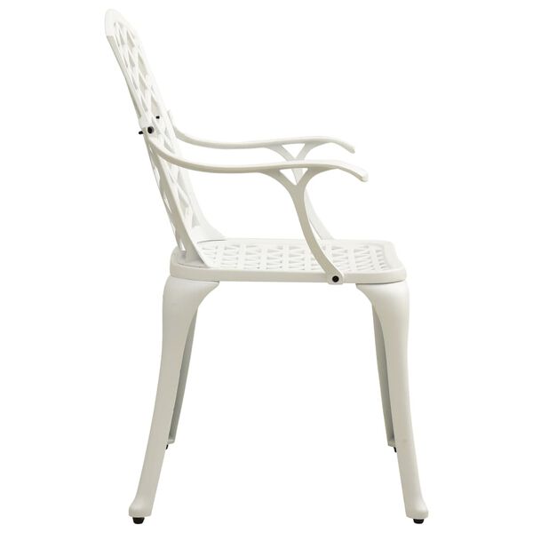 vidaXL Garden Chairs 2 pcs Cast Aluminium White