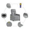 vidaXL Massage Recliner Chair Light Grey Fabric
