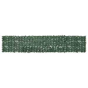 vidaXL Balcony Screen with Dark Green Leaves 400x75 cm