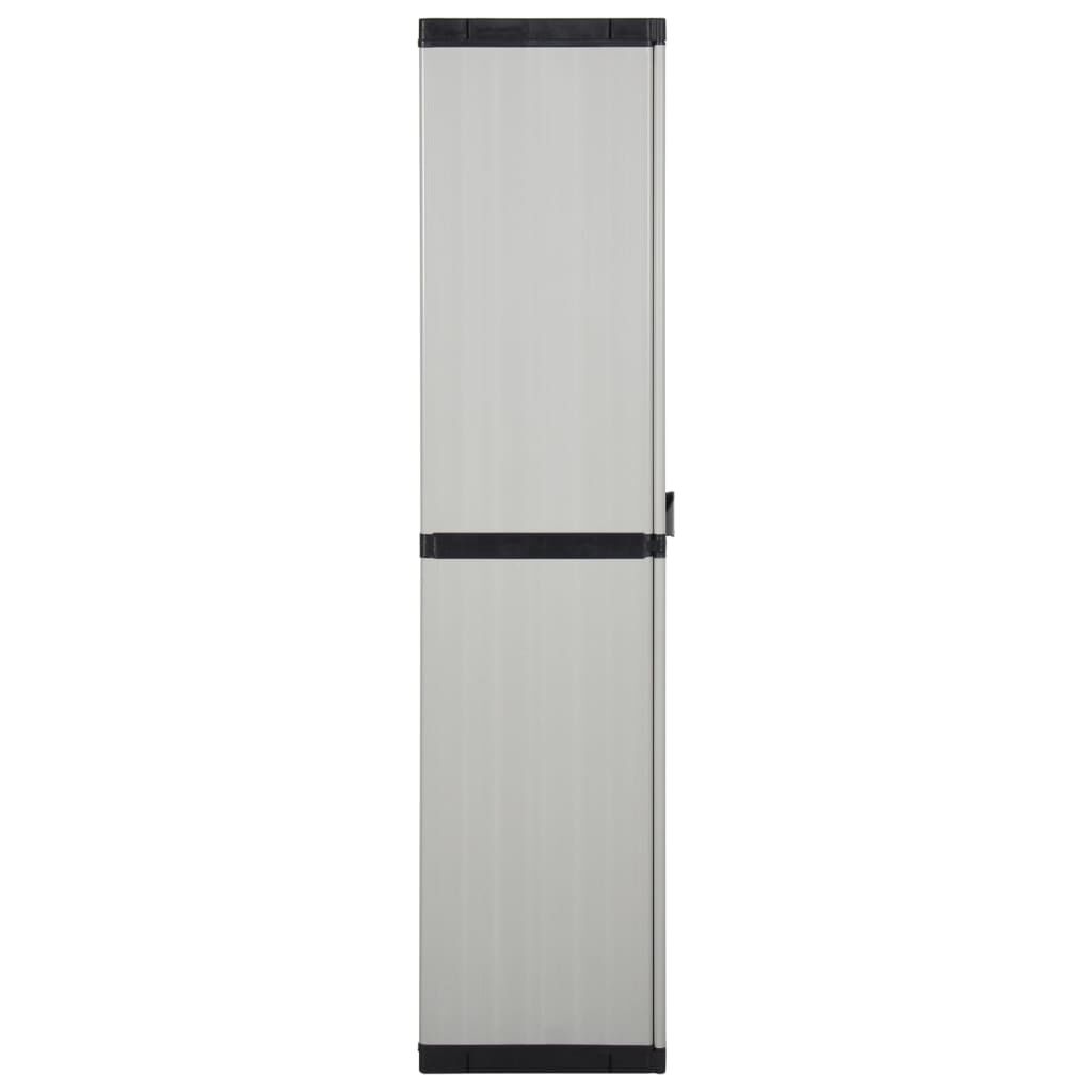 vidaXL Garden Storage Cabinet with 3 Shelves Grey&Black 68x40x168 cm