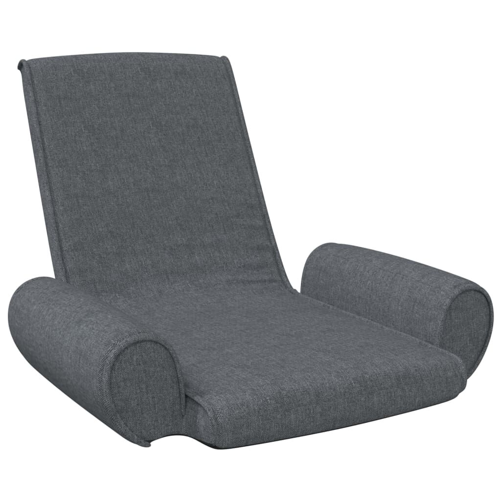 vidaXL Folding Floor Chair Dark Grey Fabric