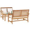 Garden Sofa Set 3 pcs Natural Solid teak wood