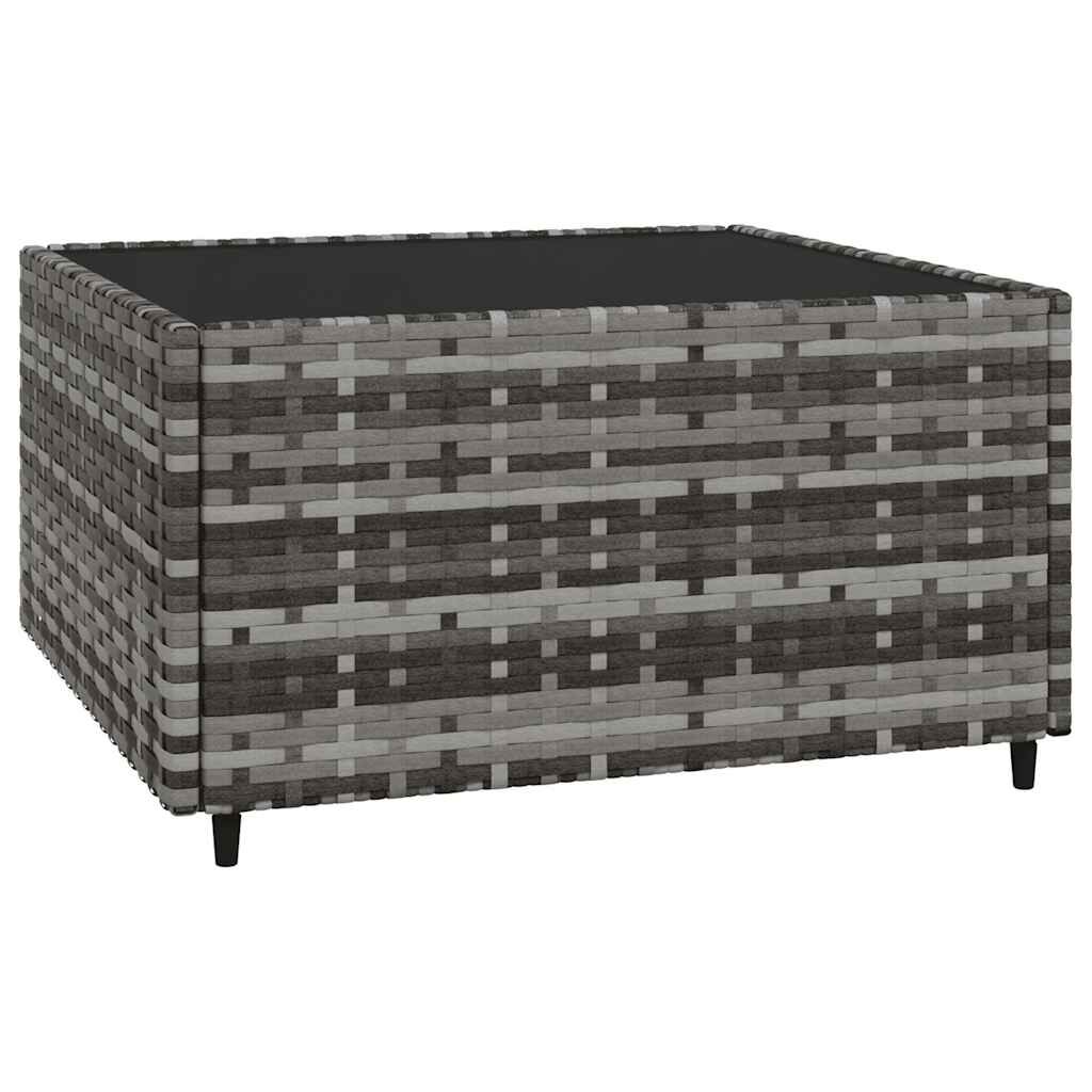 vidaXL 3 Piece Garden Lounge Set with Cushions Grey Poly Rattan