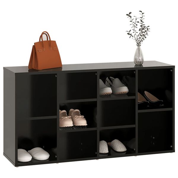 vidaXL Shoe Bench Black 103x30x54.5 cm Engineered Wood