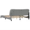vidaXL Bed Frame with LED without Mattress "Hvar" Light Grey 183x213 cm Fabric