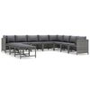 vidaXL 11 Piece Garden Lounge Set with Cushions Poly Rattan Grey