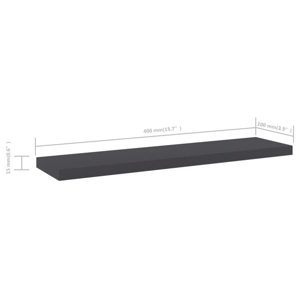 vidaXL Bookshelf Boards 4 pcs Grey 40x10x1.5 cm Engineered Wood