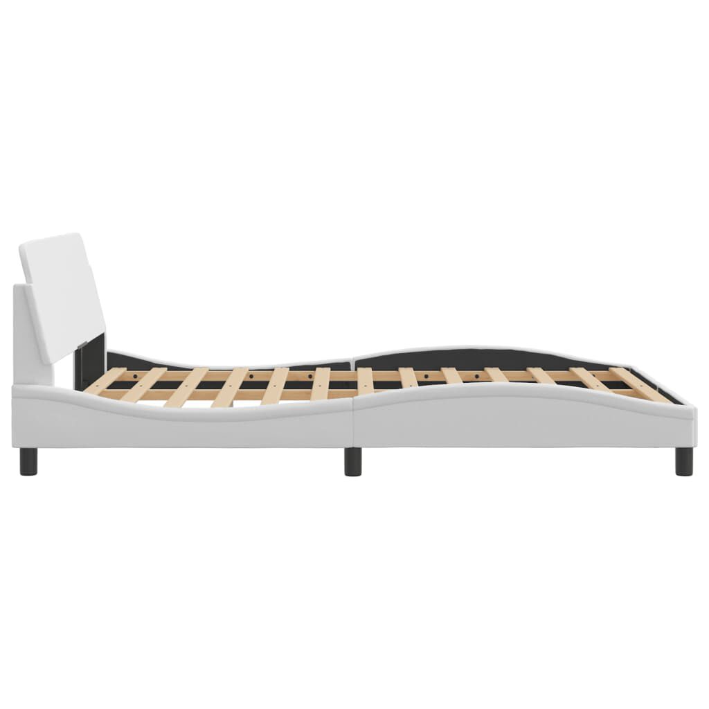 vidaXL Bed Frame without Mattress White 137x187 cm Double Faux Leather