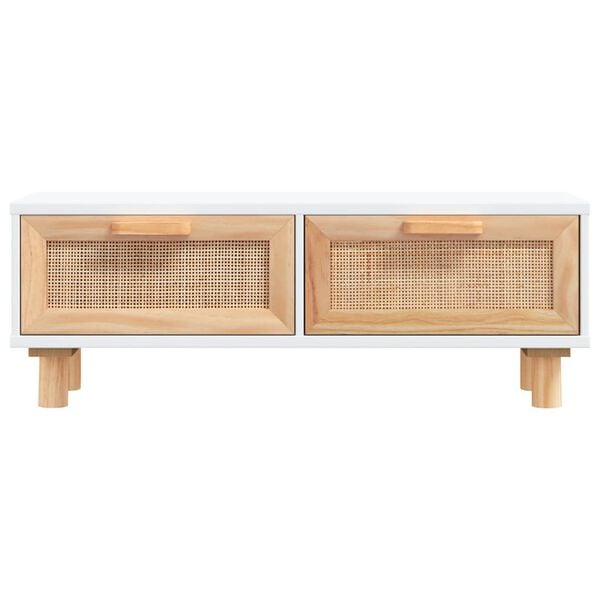 vidaXL Coffee Table White 80x40x30 cm Engineered Wood&Solid Wood Pine