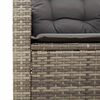 vidaXL 3 Piece Bistro Set with Cushions Grey Poly Rattan Acacia Wood