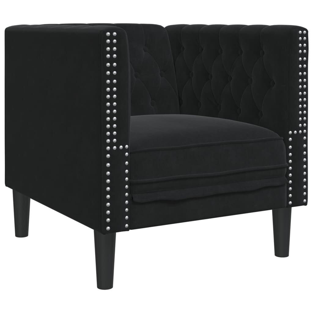 vidaXL Chesterfield Sofa Chair Black Velvet