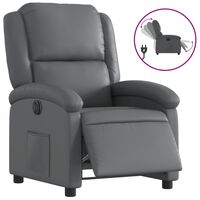 vidaXL Electric Recliner Chair Grey Faux Leather