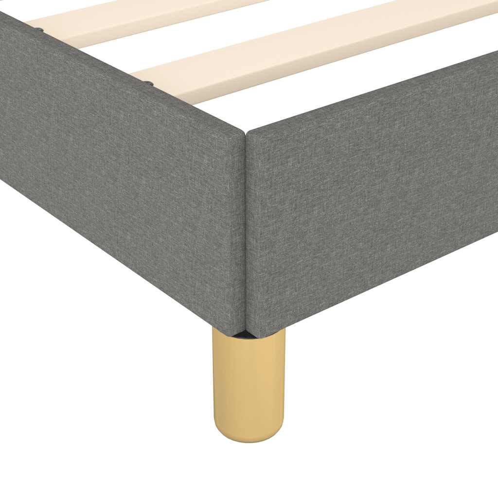 vidaXL Bed Frame without Mattress Dark Grey 137x190 cm Full Fabric