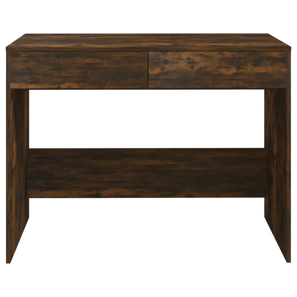 vidaXL Desk Smoked Oak 101x50x76.5 cm Engineered Wood