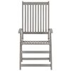 vidaXL Garden Reclining Chairs with Cushions 8 pcs Grey Solid Wood Acacia