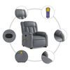 vidaXL Stand up Massage Recliner Chair Grey Faux Leather