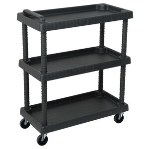 vidaXL 3-Tier Workshop Tool Trolley Black 75x37.5x92 cm PP