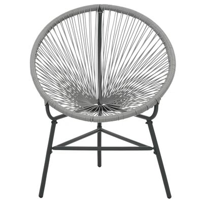 vidaXL Garden Moon Chair Poly Rattan Grey