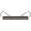 vidaXL Sunbed with Cushion Grey 201x55x62 cm Poly Rattan