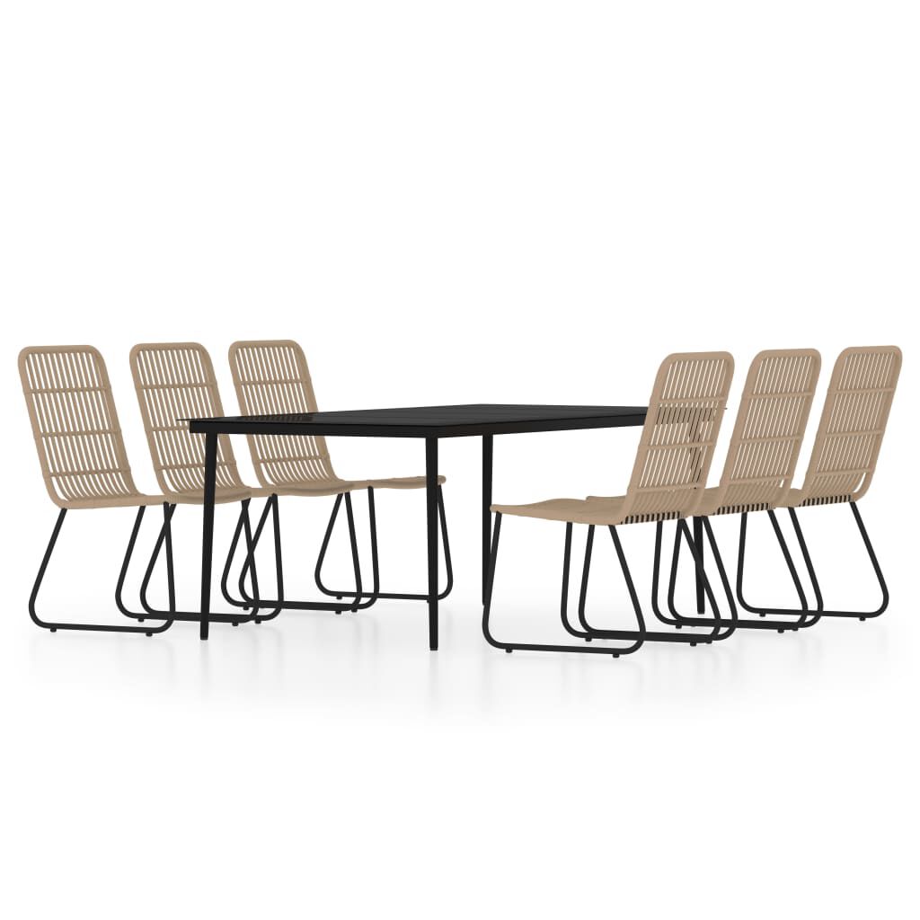 vidaXL 7 Piece Garden Dining Set Oak