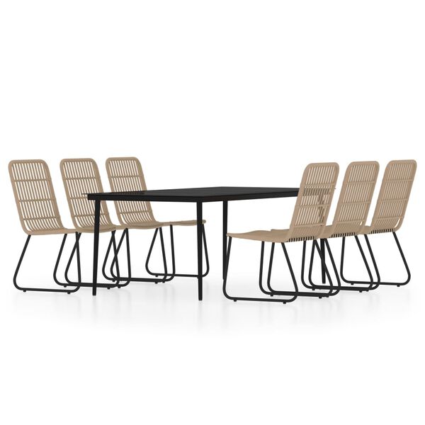 vidaXL 7 Piece Garden Dining Set Oak