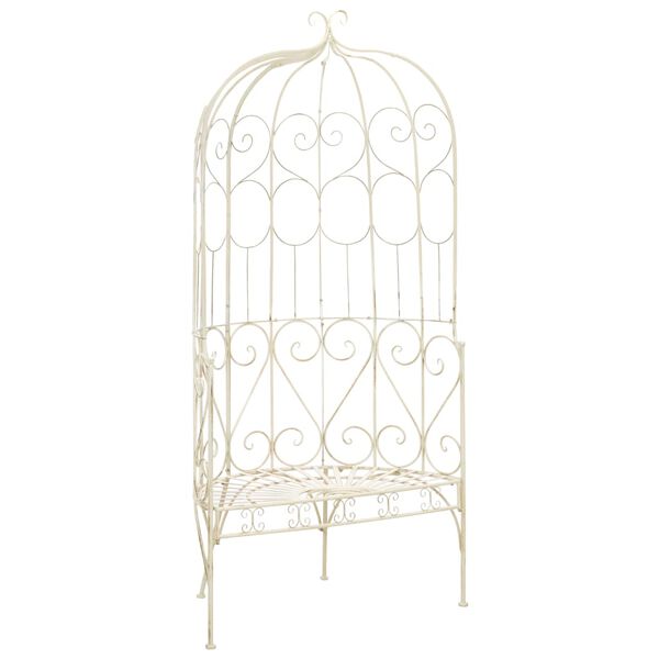 vidaXL Garden Bench 95 cm Iron Antique White