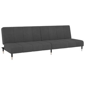 vidaXL 2-Seater Sofa Bed Dark Grey Velvet