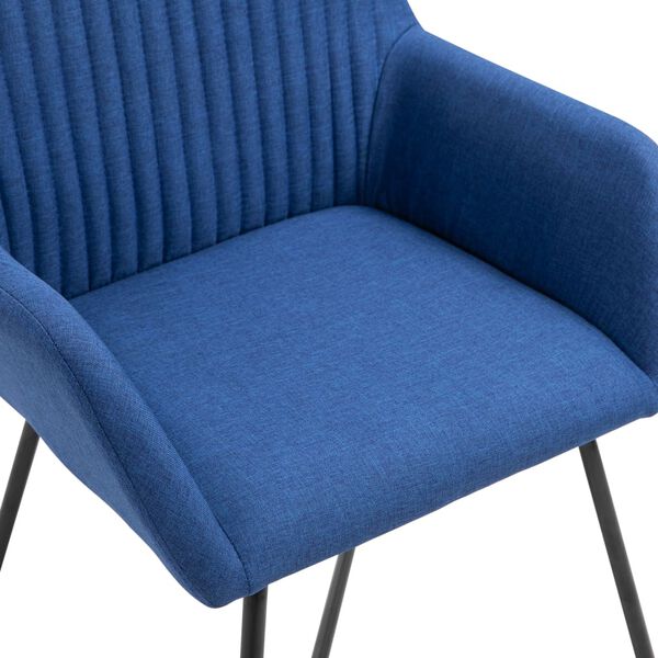 vidaXL Dining Chairs 2 pcs Blue Fabric