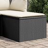vidaXL Garden Stool with Cushion Black 55x55x37 cm Poly Rattan