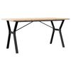 vidaXL Dining Table Y-Frame 160x80x75,5 cm Solid Wood Pine and Steel