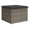 vidaXL Garden Stool with Cushion Grey 55x55x37 cm Poly Rattan
