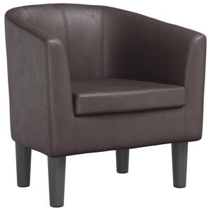 vidaXL Tub Chair Brown Faux Leather